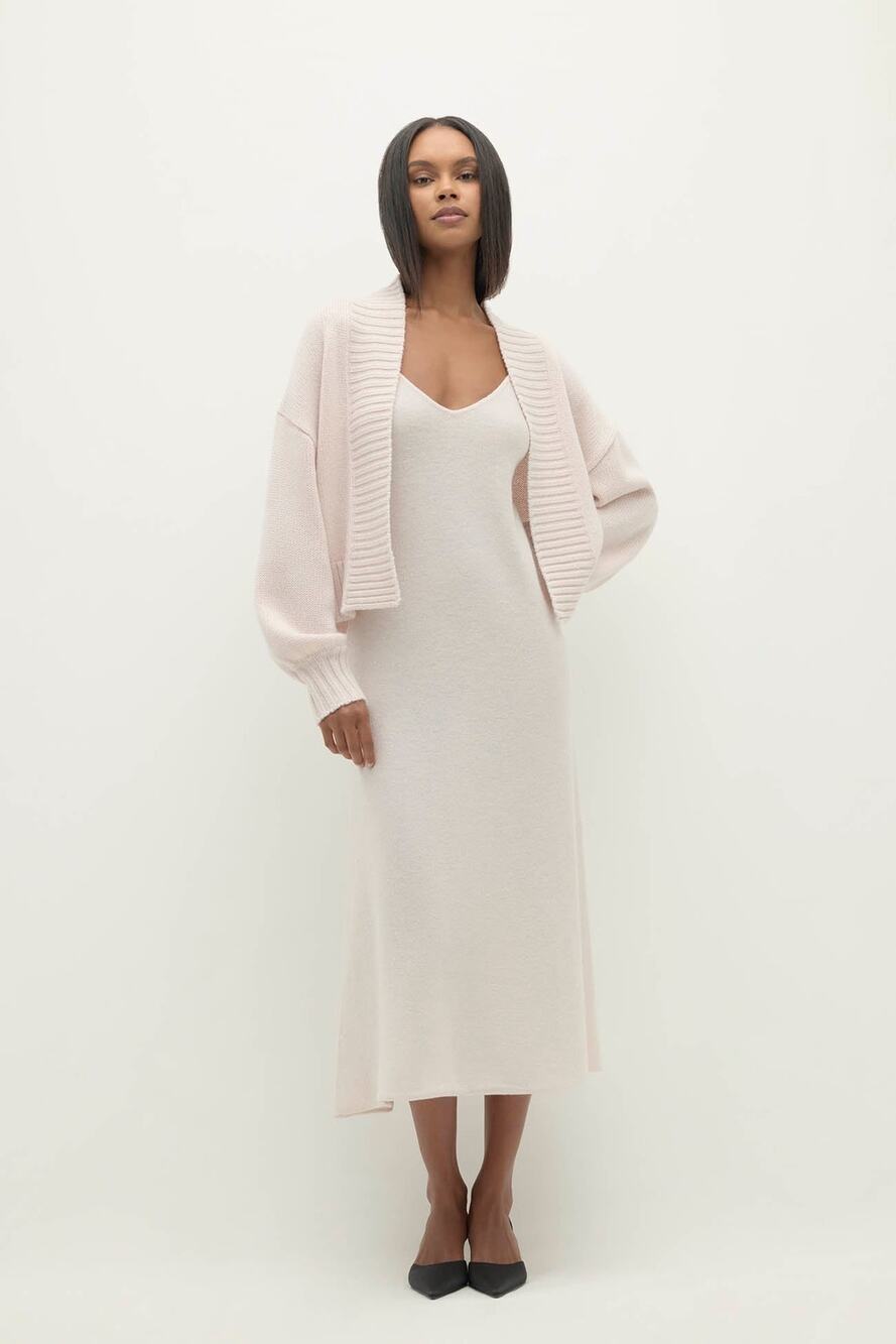 NakedCashmere ROBERTA SEQUIN CARDIGAN - SHELL PINK SEQUIN M